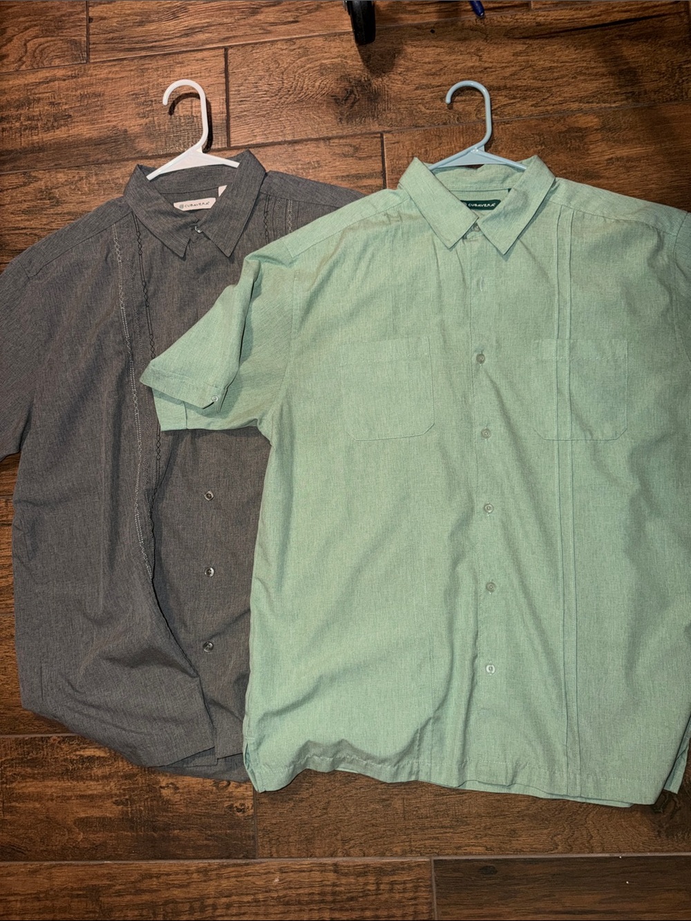 3- Cubavera-Men's Short Sleeve Button-Up Shirt - Mint Green
